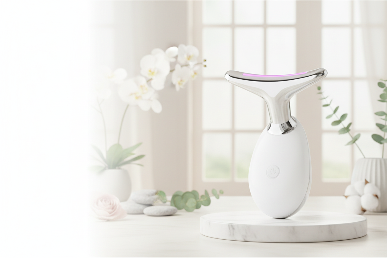 Baner z masażerem do twarzy i szyi